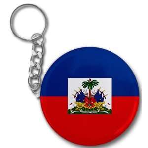  HAITI World Flag 2.25 inch Button Style Key Chain 