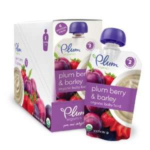 Plum Organics Fruit and Grain Second Blends, Plum Berry and Barley, 3 