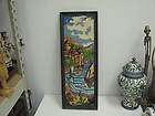 Vintage Needlepoint Framed Hand Made 8 x 21