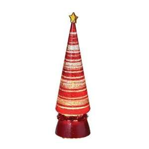 Red Shimmer Tabletop Tree, Electric, 12 inches tall 