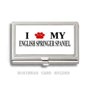   Spaniel Love My Dog Paw Business Card Holder Case 