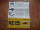 1964 Passenger Car Price List Ford Motor (Cortina,Angli​a,Zepher 