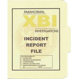  XBI Paranormal Investigations Manila File Folders 4 Pack 