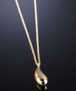 Tiffany & Co. Elsa Peretti gold Teardrop charm pendant necklace 
