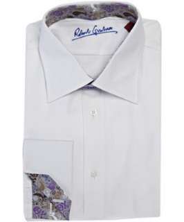 Robert Graham white diamond textured cotton Carey dress shirt 