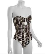 OndadeMar kalah bar print strapless keyhole one piece swimsuit style 