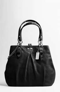 COACH MADISON LEATHER FRAMED CARRYALL  