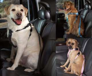 DOG CAR HARNESS SAFETY SEATBELT 4 sizes w/ D ring for leash lead 