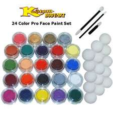 24 Color Pro Face Painting Set with all 12 Primary and all 12 