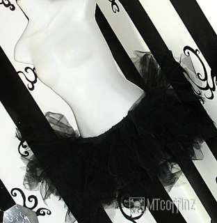 Gothic Black Tattered Trashy Tulle TuTu Ballerina Skirt  