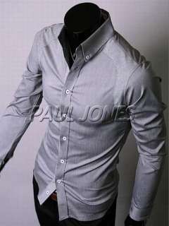 Button Downs Luxury Fashion Mens Casual Formal Shirt Black/White/Grey 