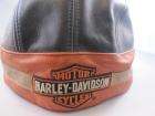 Harley Davidson Bar and Shield Leather Skull Cap Orange Black Tan Do 