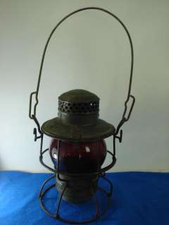 Antique 1920s Adlake Kero 1 47 Railroad Red Globe Lamp Lantern USA 