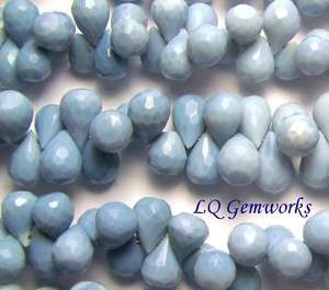 OWYHEE BLUE OPAL 7 9mm Faceted Briolette Beads  