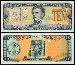 LIBERIA 10 DOLLARS 2003 P27 UNCIRCULATED  