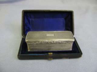 Ca.1821 Sterling Silver Elaborate Snuff Box in original presentation 