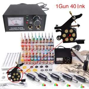 Tattoo Starter Kit 1 Tattoo Machine 40 Color ink Power Supply needles 