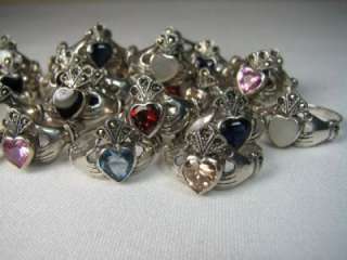   Lot 33 Sterling Silver Claddagh Rings Marcasite Crystals $850  