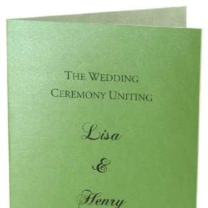  DIY Wedding Program Kit   Metallic Fairway Green (50 Pack 