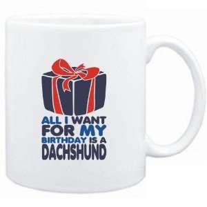  Mug White  I WANT FOR MY BIRTHDAY IS A Dachshund  Dogs 