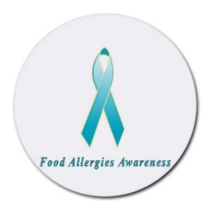  Food Allergies Awareness Ribbon Round Mouse Pad Office 