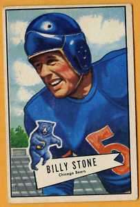 1952 Bowman large football 88 Billy Stone Chicago Bears  