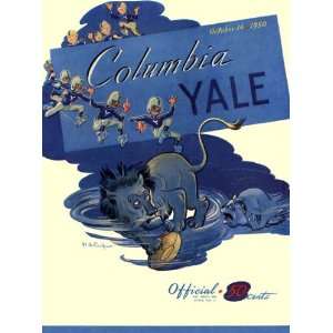  Historic Game Day Program Cover Art   YALE (H) VS COLUMBIA 