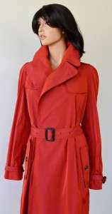 NWT BURBERRY $895 RED RAIN TRENCH COAT JACKET~SIZE 12 46~FREE SHIP 