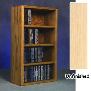 Solid Oak CD Floor Shelf or Wall Mount Cabinet   4 Shelf   Holds 104 