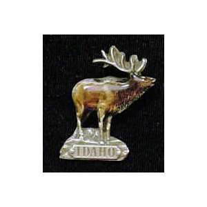  Pewter 3 D Collector Pin   Idaho Elk Jewelry
