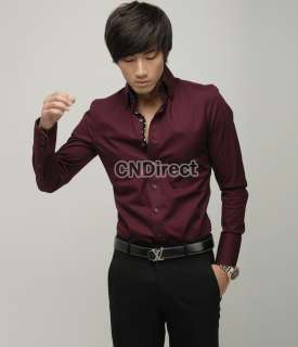 Hot Mens Casual Slim Fit Stylish Dress Shirts Luxury 3 color M/L/XL 