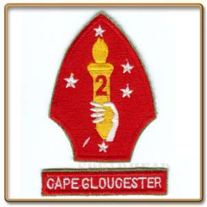 WW2 USMC 2nd Marine Division Patch & Cape Gloucester  