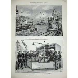  1889 War Ships German Imperial Northumberland Torpedo 
