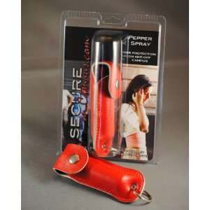  Pepper Spray with Leather Holster   15% OC   Red 