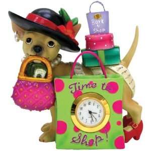 Aye Chihuahua Shopaholic Mini Clock