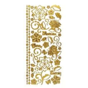  12 PACK DAZZLES 4x9 WHIM FLOWERS GOLD Papercraft 
