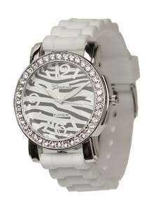   ZEBRA SILICONE RUBBER JELLY WATCH with CRYSTALS Large Face  