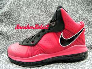 Nike Air Max Lebron 8 V/2 V2 GS Size Youth Cancer Pink Elite 431888 