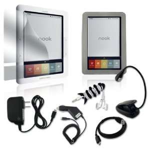  Nook eReader, Silicone Skin Gel Case(SMOKE),Screen Protector, Ebook 