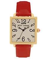 Betsey Johnson Watch, Womens Red Patent Leather Strap 27mm BJ00061 03
