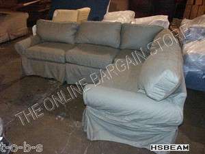 Pottery Barn PB Basic Sofa Couch Sectional SAGE CANVAS  
