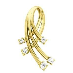  18K Yellow Gold Diamond Pendant   0.30 Ct. Jewelry