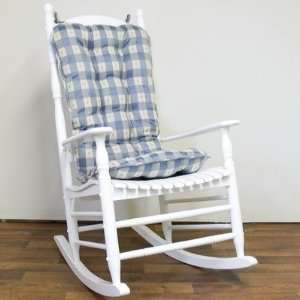   Pilgrim Plaid Rocking Chair Cushion in Wedgewood Blue