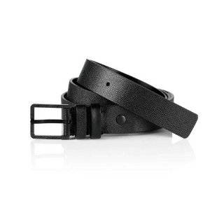 Alfred Dunhill Slim Black Saffiano Leather Belt