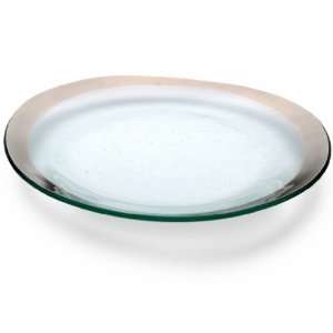  Retro oval dinner plate Handmade glass 11 1/2 x 10 1/2 