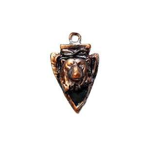    Rustic Tin Alloy Arrowhead with Bear on Cable Choker Jewelry