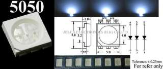 100 PCS PLCC 6 5050 3 CHIPS POWER SMD 10000mcd WHITE LED  