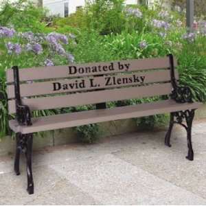  Classic Memorial Bench with Color Inlay Patio, Lawn 