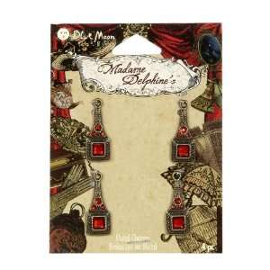  Blue Moon Madame Delphines Metal Charms   Square Red Drop 