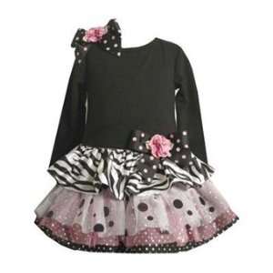  Black and Pink Ruffle Dress (18 Month)   X19155PNK 
